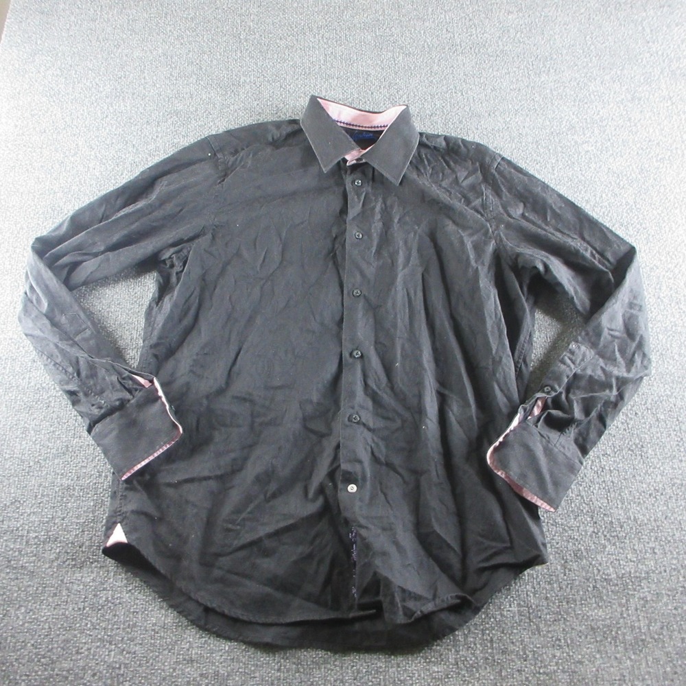 Robert Graham Shirt Mens L Black Paisley Long Sleeve Button Up Cotton Casual